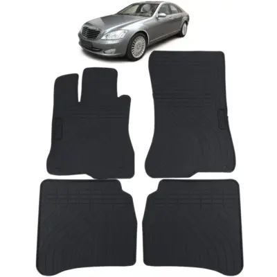Tappetini Gomma Neri Set Completo per Mercedes Classe S W221 05-13