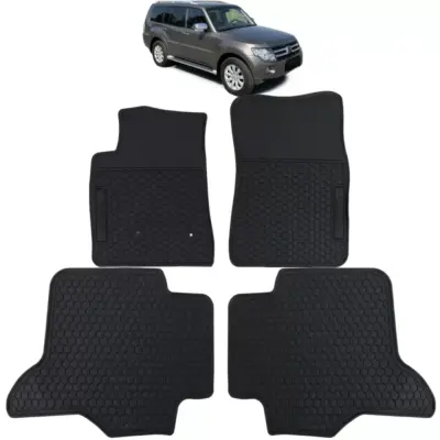 Tappetini Gomma Neri Set Completo per Mitsubishi Pajero 4 2007-2022