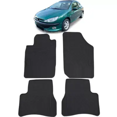 Tappetini Gomma Neri Set Completo per Peugeot 206 98-09
