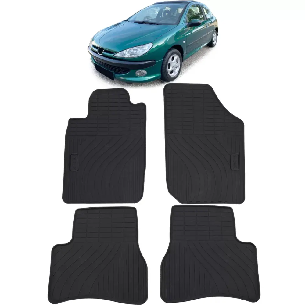 Tappetini Gomma Neri Set Completo per Peugeot 206 98-09