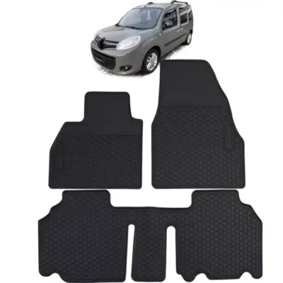 Tappetini Gomma Neri Set Completo per Renault Kangoo Ii 2008-2022