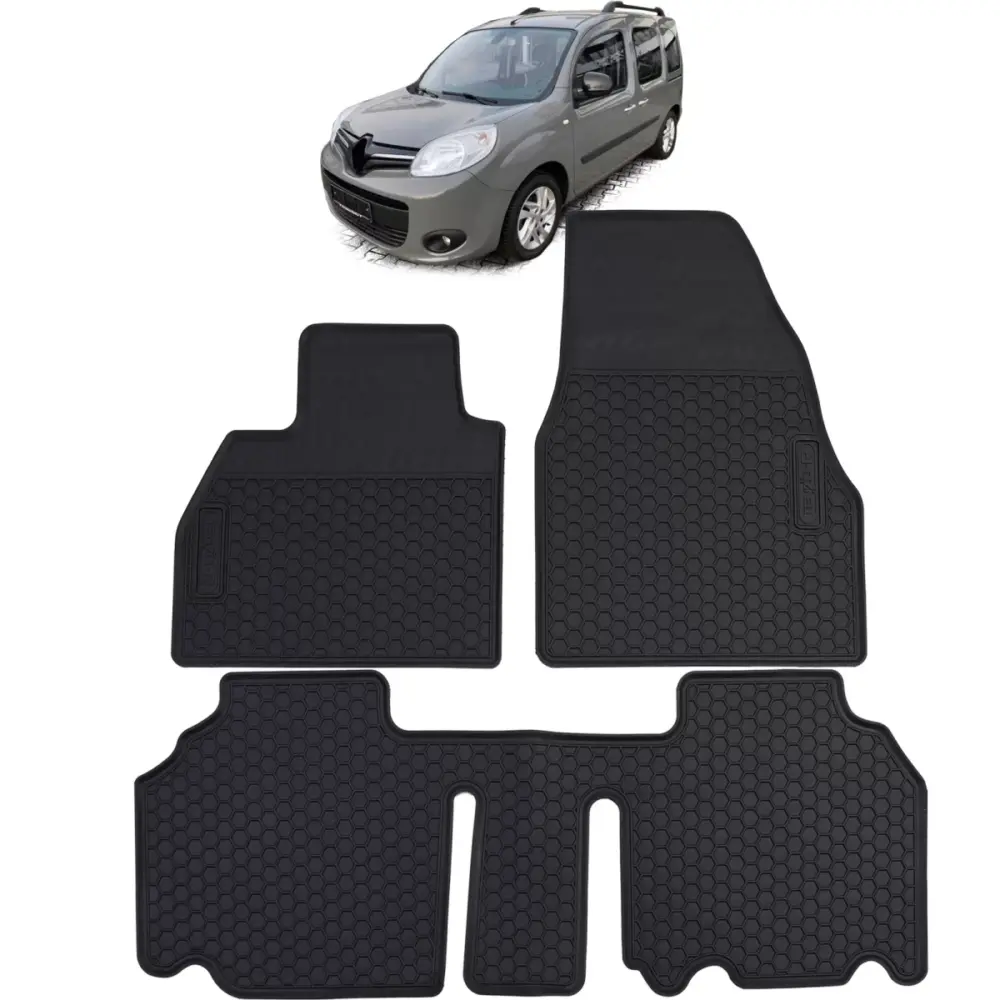Tappetini Gomma Neri Set Completo per Renault Kangoo Ii 2008-2022