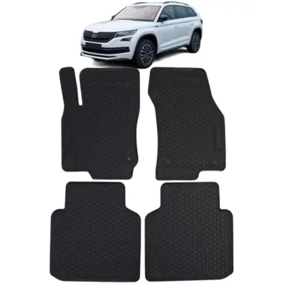 Tappetini Gomma Neri Set Completo per Skoda Kodiaq 2017-2023