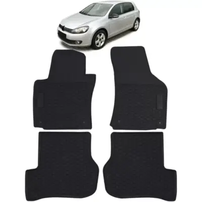 Tappetini Gomma Neri Set Completo per Volkswagen Golf 5 Scirocco Golf 6