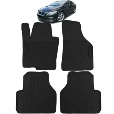 Tappetini Gomma Neri Set Completo per Volkswagen Passat Cc 357 08-12