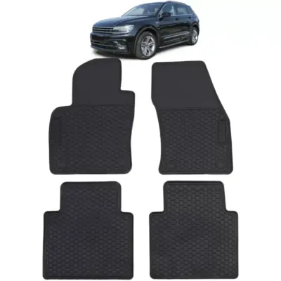 Tappetini Gomma Neri Set Completo per Volkswagen Tiguan Ii 2016-2020
