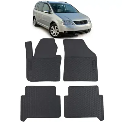 Tappetini Gomma Neri Set Completo per Volkswagen Touran 1T 03-15