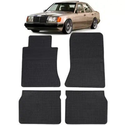 Tappetini Gomma Neri Set Premium per Mercedes Classe E W124 84-97