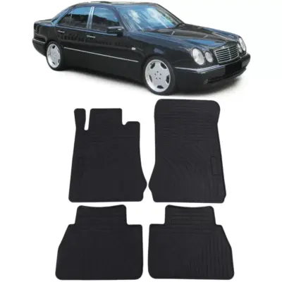 Tappetini Gomma Neri Set Premium per Mercedes Classe E W210 S210 95-02