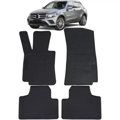 Tappetini Gomma Neri Set Premium per Mercedes GLC X253 C253 15-22