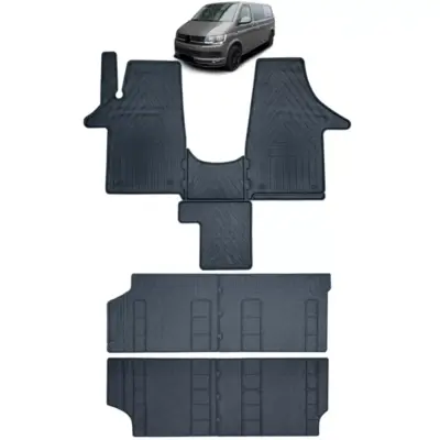Tappetini Gomma Premium Set 8 Pezzi per Volkswagen Bus T5 T6 2003-2019