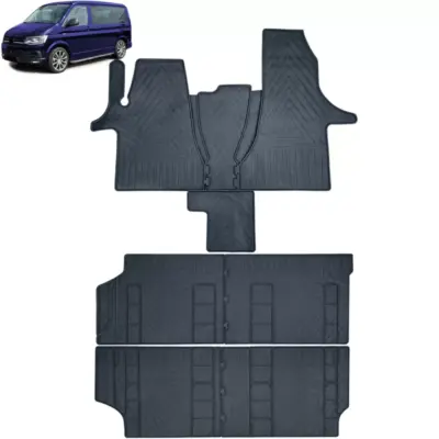 Tappetini Gomma Premium Set 8 Pezzi per Volkswagen T6.1 Multivan 2019