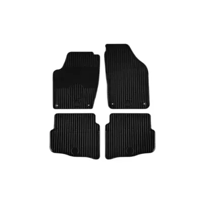 Tappetini Gomma Set 4 Pezzi con Clip Rotonde per Volkswagen Polo 2001-2009