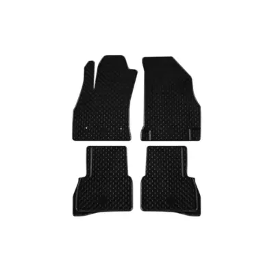 Tappetini Gomma Set 4 Pezzi Neri per Fiat Doblo Ii dal 2009