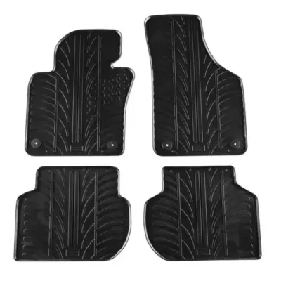 Tappetini Gomma Set 4 Pezzi Nero per Volkswagen Jetta 6 2011-2019