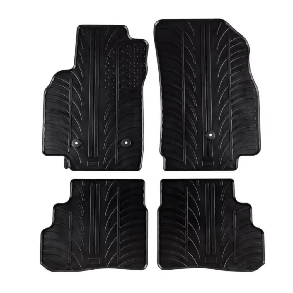 Tappetini Gomma Set 4 Pezzi per Opel Karl dal 2015 Nero