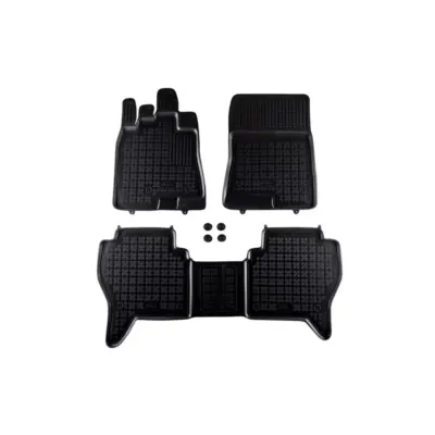 Tappetini Gomma Specifici 3 Pezzi Neri per Mitsubishi Pajero dal 2006