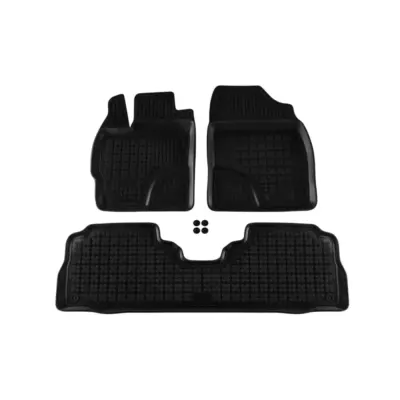 Tappetini Gomma Specifici 3 Pezzi Neri per Toyota Prius+ 2012-2015