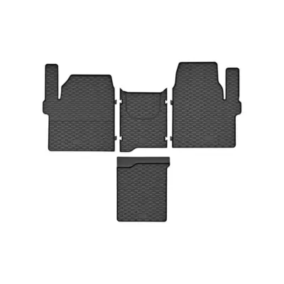 Tappetini Gomma Specifici 4 Pezzi 2 Sedili Neri per Volkswagen T7 Caravelle