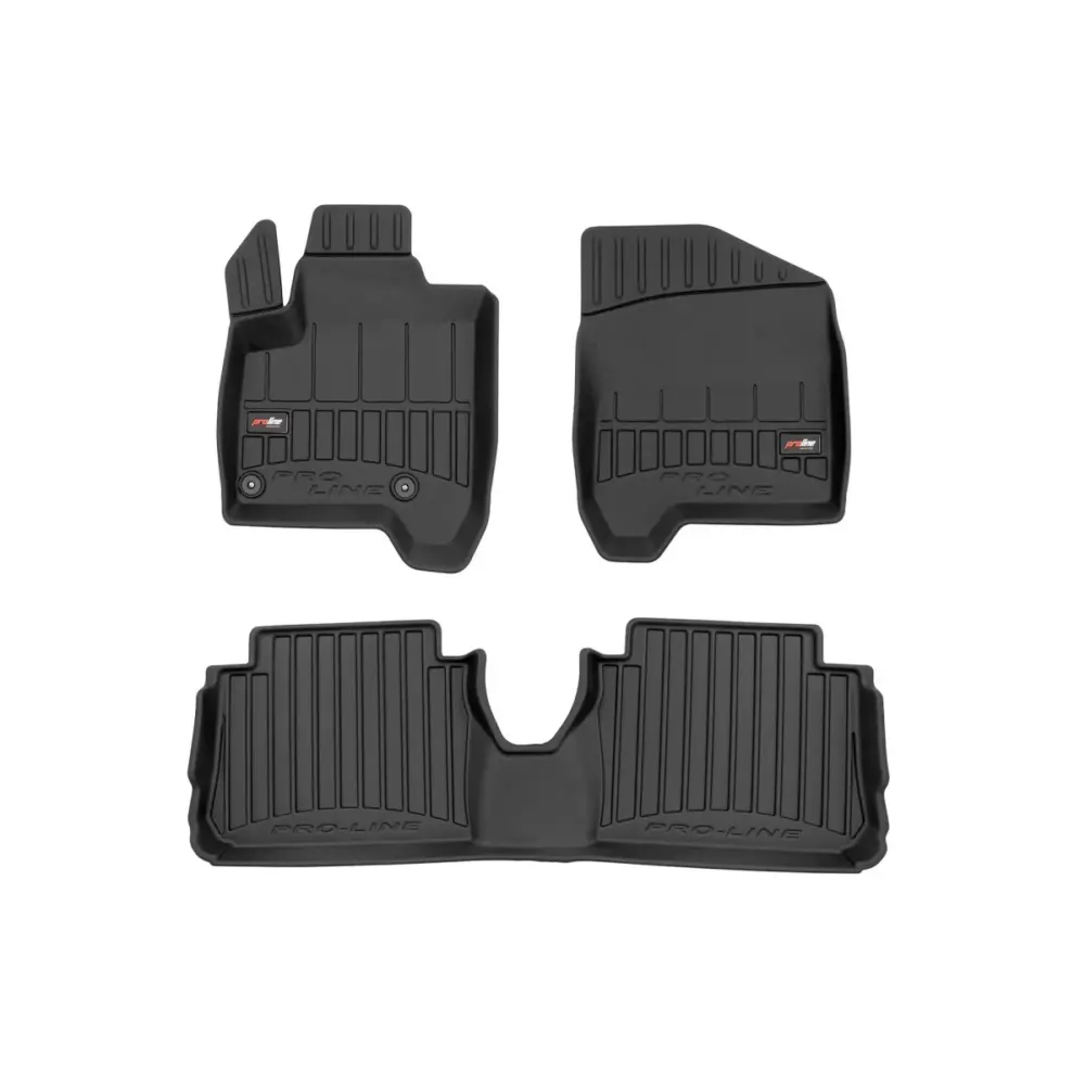 Tappetini Gomma Specifici 4 Pezzi Neri per Citroën C3 Picasso I 2008-2017