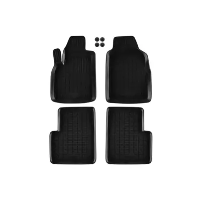 Tappetini Gomma Specifici 4 Pezzi Neri per Fiat 500 dal 2007