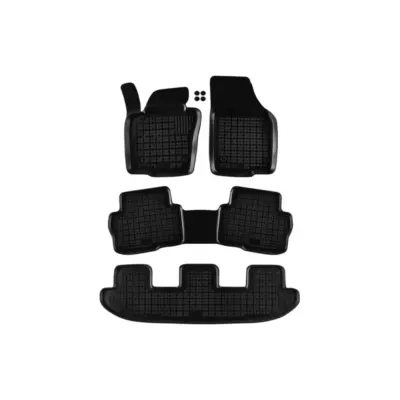 Tappetini Gomma Specifici 4 Pezzi Neri per VW Sharan 2010 7 Posti