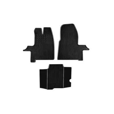 Tappetini Gomma Specifici Set 3 Pezzi Neri per Ford Transit dal 2015