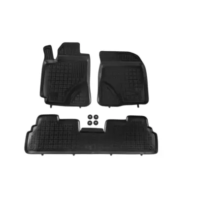 Tappetini Gomma Specifici Set 3 Pezzi Nero per Toyota Corolla Verso 2004-2009