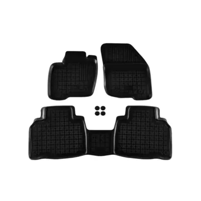 Tappetini Gomma Specifici Set 3 Pezzi per Ford Edge dal 2016 Nero