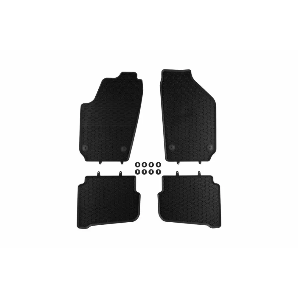 Tappetini Gomma Specifici Set 4 Pezzi Neri per Volkswagen Polo 2001-2009