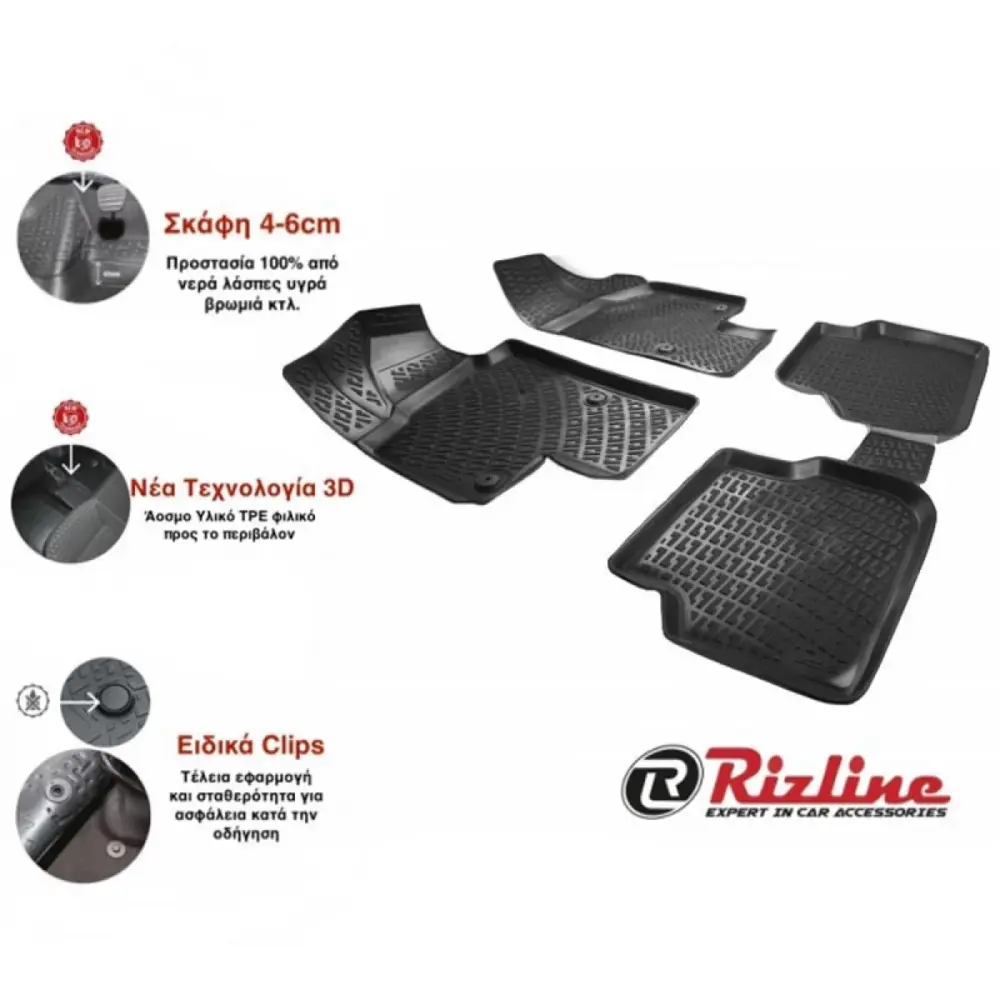 Tappetini Gomma Tpe 3D 4 Pezzi per Opel Combo D 2011-2017