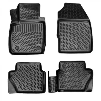 Tappetini Gomma Tpe 3D Set 4 Pezzi per Ford Fiesta 08-17 Rizline Nero