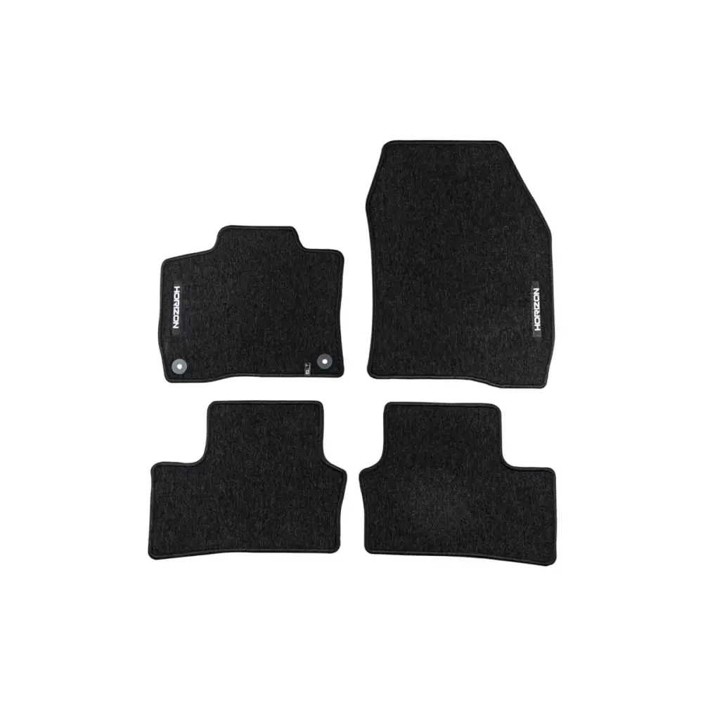 Tappetini Tessili Serie Horizon Set 4 Pezzi Neri per Peugeot E-308 dal 2021