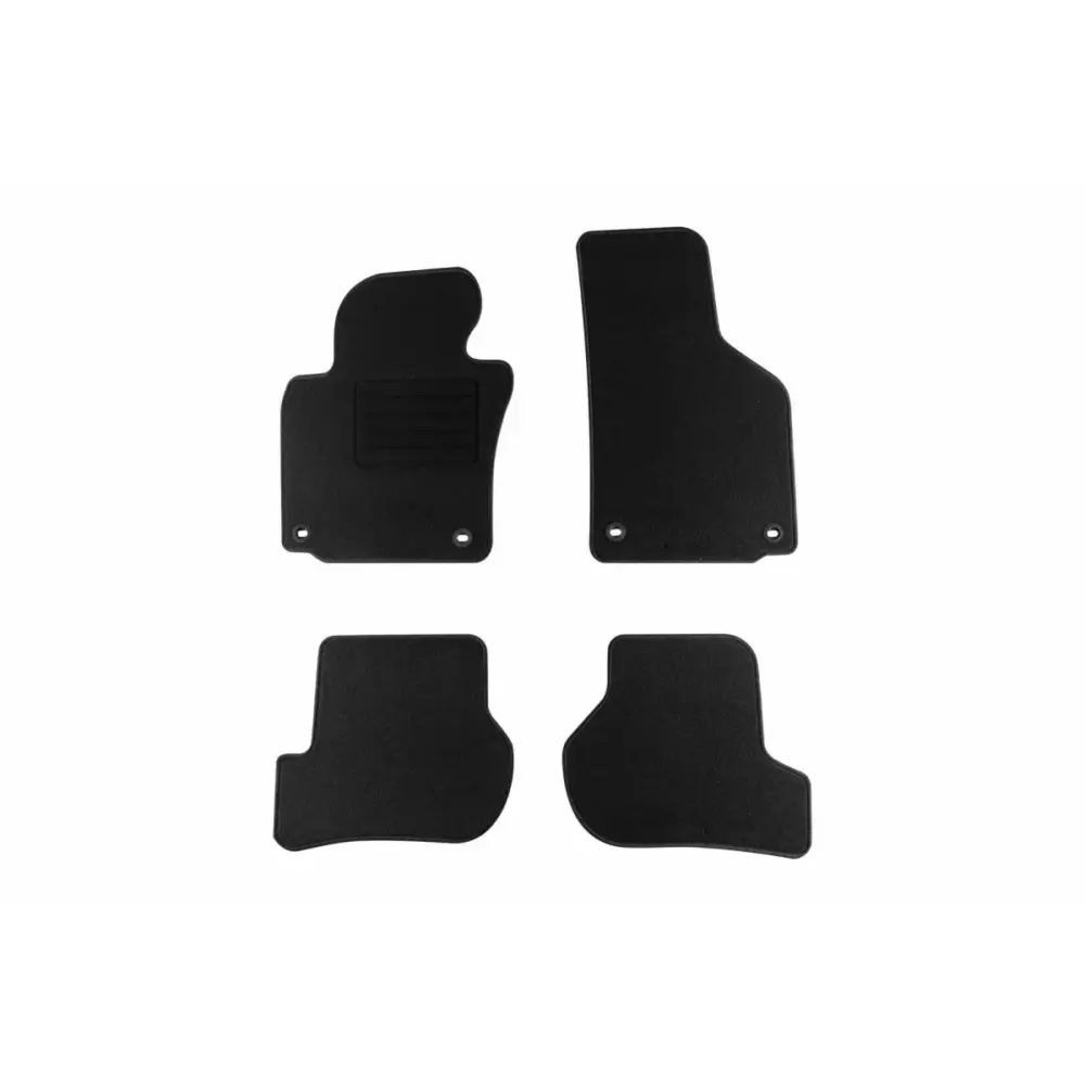 Tappetini Tessuto Set 4 Pezzi con Fori Ovali Nero per Skoda Octavia 2005-2013