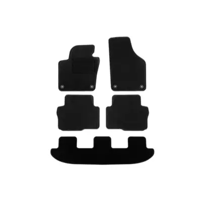 Tappetini Tessuto Set 5 Pezzi Neri per Volkswagen Sharan 7 Posti dal 2010