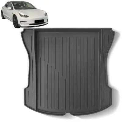 Tappetino Baule Premium Line per Tesla Model 3 2017-2023, TPE Gomma, Nero