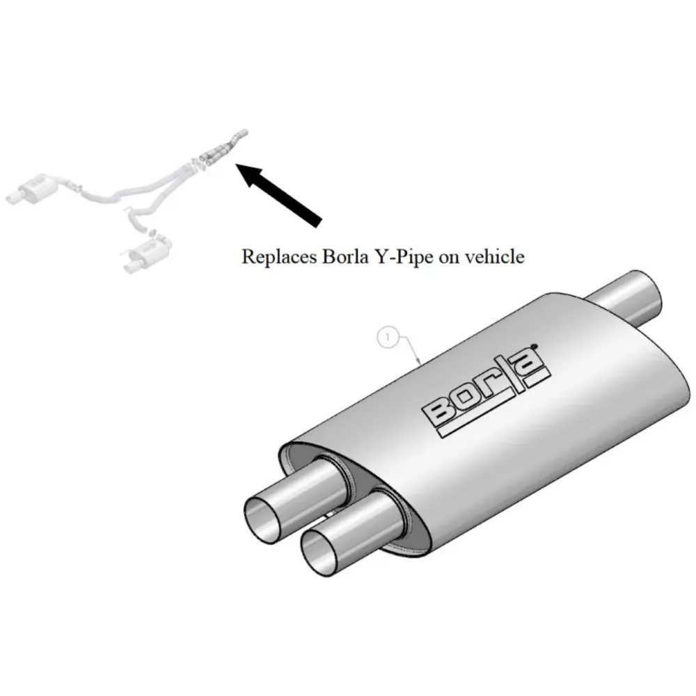 Terminale di Scarico Centrale Borla Tipo 60560 per Ford Mustang Ecoboost 15-21