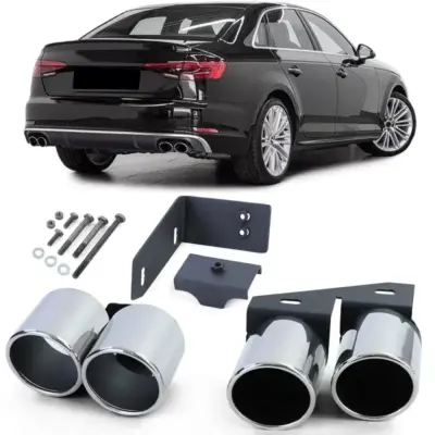 Terminale di Scarico Doppio 4 Uscite Acciaio Audi A4 2.0 B9 dal 2015