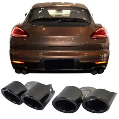 Terminale di Scarico Doppio Nero per Porsche Panamera 970.2 228kW