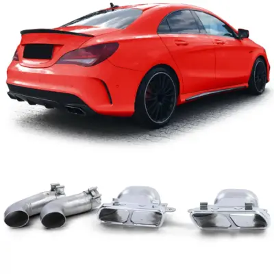 Terminale di Scarico Doppio Sport Versione Cromato per Mercedes CLA C117 X117