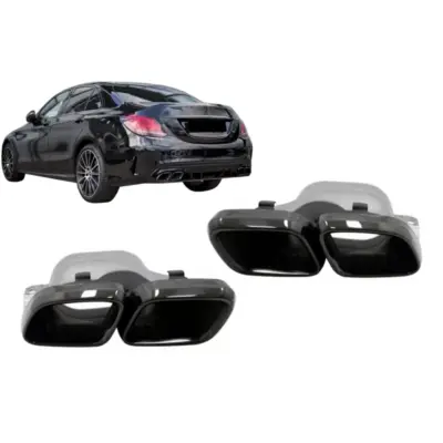 Terminale di Scarico Nero Posteriore per Mercedes Classe C C63 C63S Facelift