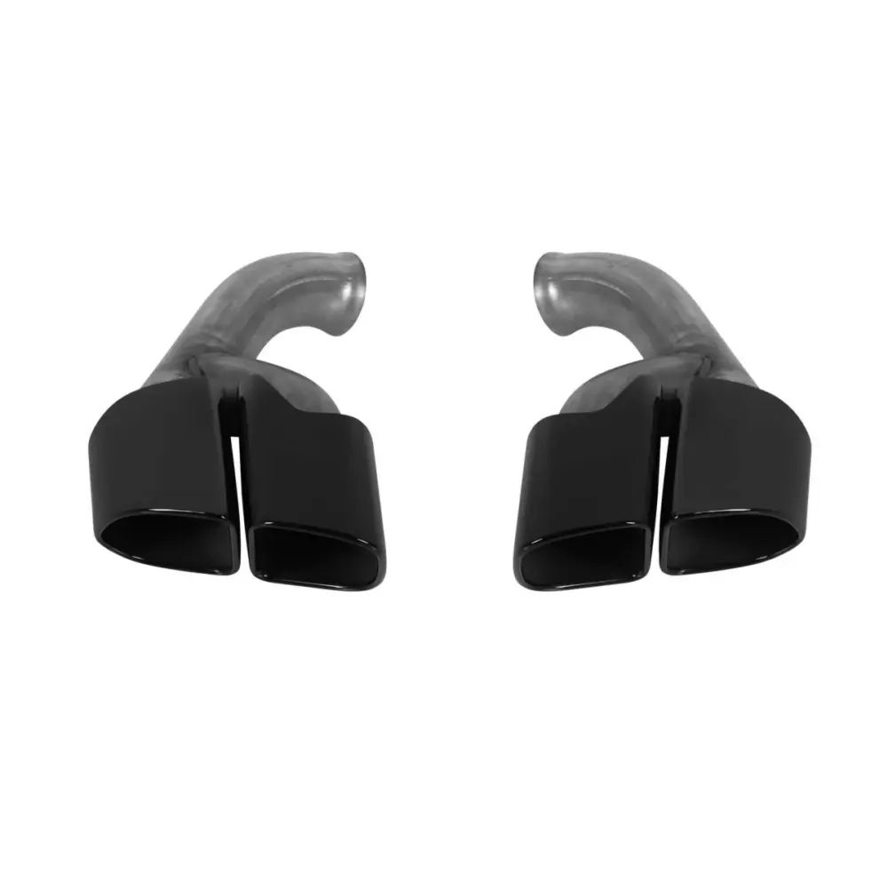 Terminali di Scarico Ovali Neri Lucidi GTS per Porsche Cayenne 958 2014-2018