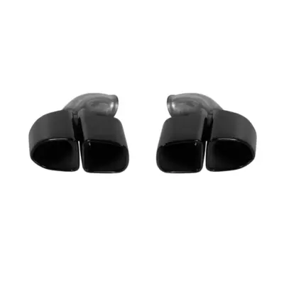 Terminali di Scarico Ovali Neri Lucidi GTS per Porsche Cayenne 958 2014-2018