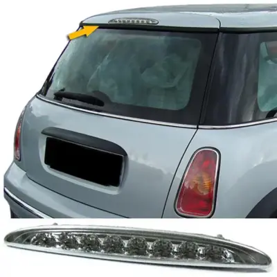 Terza Luce Freno LED Vetro Trasparente Cromato per Mini One Cooper S R50 R53