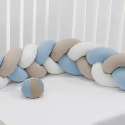 Treccia paracolpi imbottita protezione culla lettino cotone morbido
