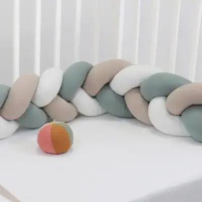 Treccia paracolpi imbottita protezione culla lettino cotone morbido