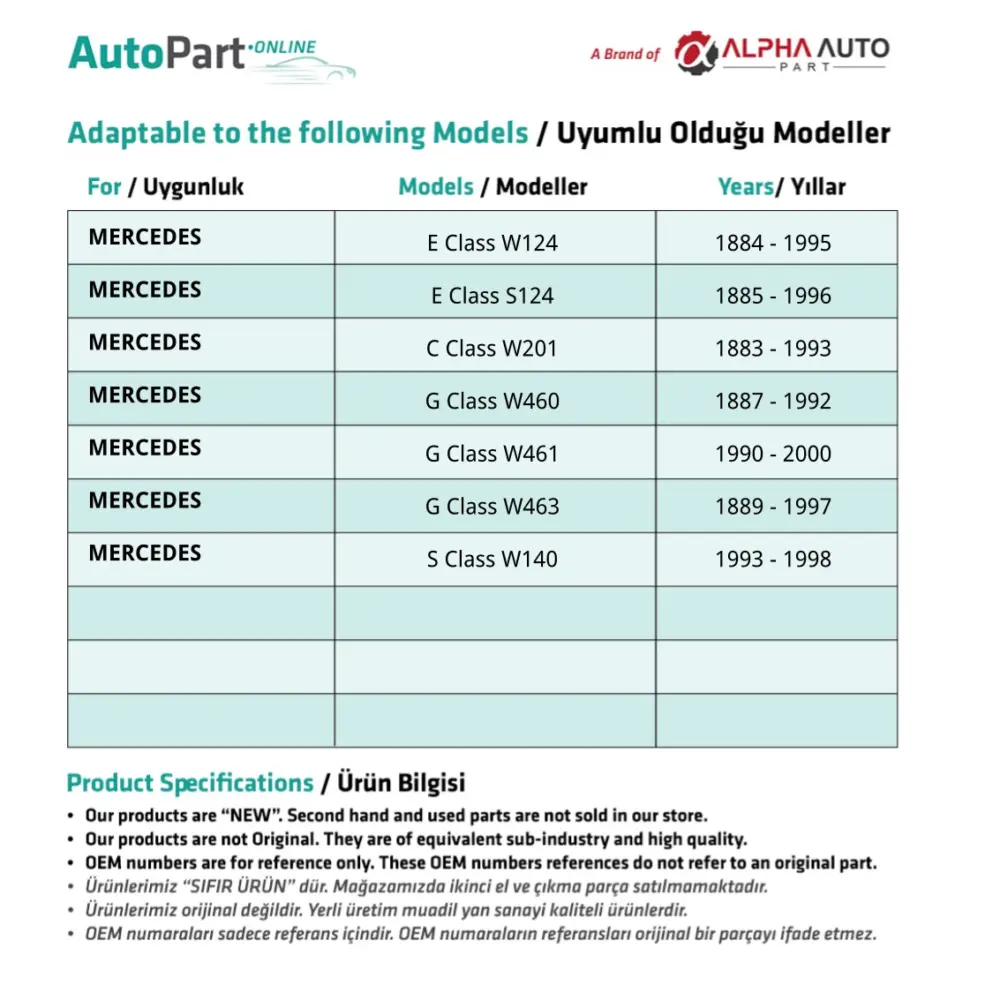 Tubo Iniettore per Mercedes Classe C W201