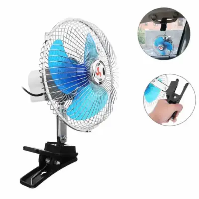 Ventilatore Oscillante 24 Volt 8 Pollici con Clip Universale Auto