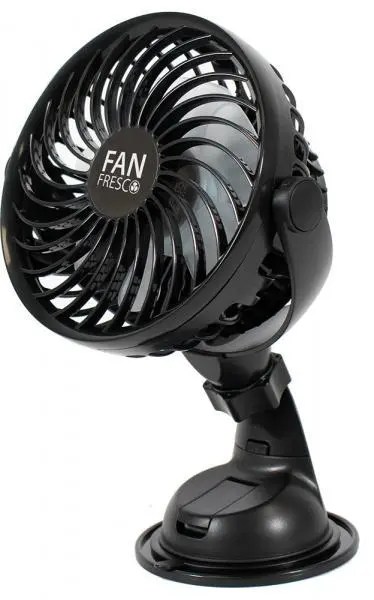 Ventilatore portatile ricaricabile con ventosa e supporto da cruscotto auto