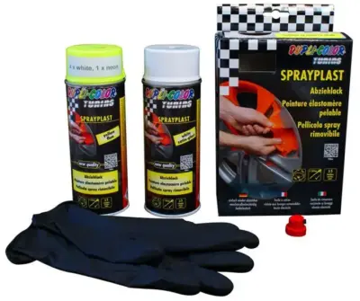 Vernice spray antiruggine rimovibile opaca e semilucida fluo e bianca